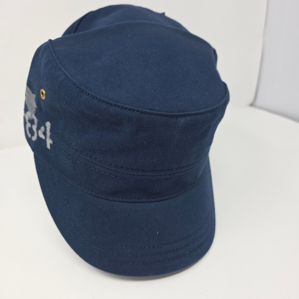 HYP Cadet Cap 56CM Military Style 100% Cotton Flat Top Navy Blue 2010 Proto
